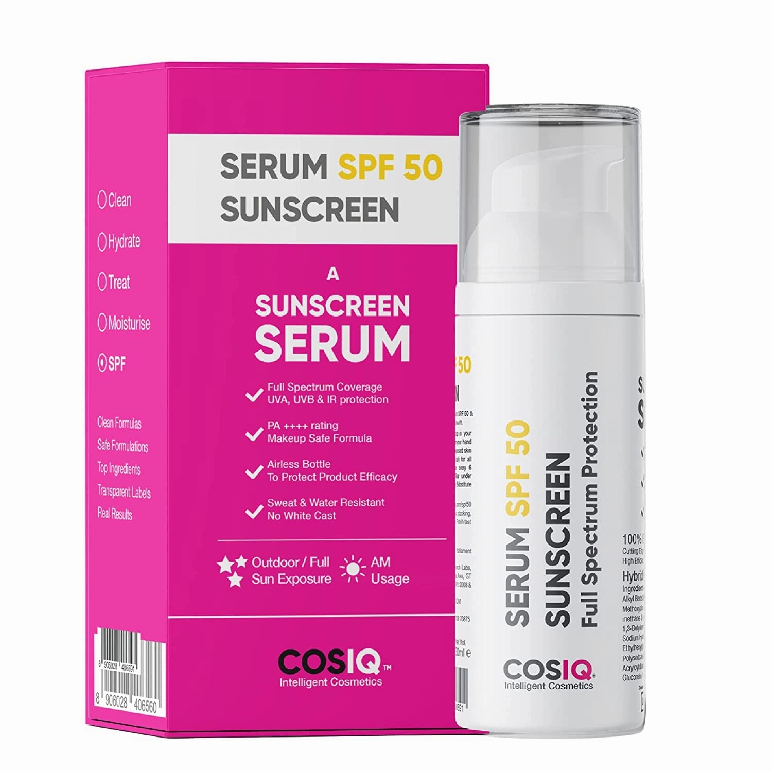 Outdoor Sunscreen Serum SPF 50 PA     Broad Spectrum, UVA, UVB and IR Protection, Zero White Cast, Ultra Light Weight, Skin Safe, Dewy Finish (30 ml (Pack of 1), White)