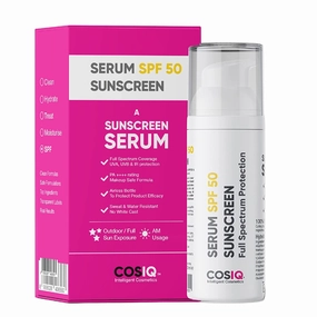 Outdoor Sunscreen Serum SPF 50 PA     Broad Spectrum, UVA, UVB and IR Protection, Zero White Cast, Ultra Light Weight, Skin Safe, Dewy Finish (30 ml (Pack of 1), White)