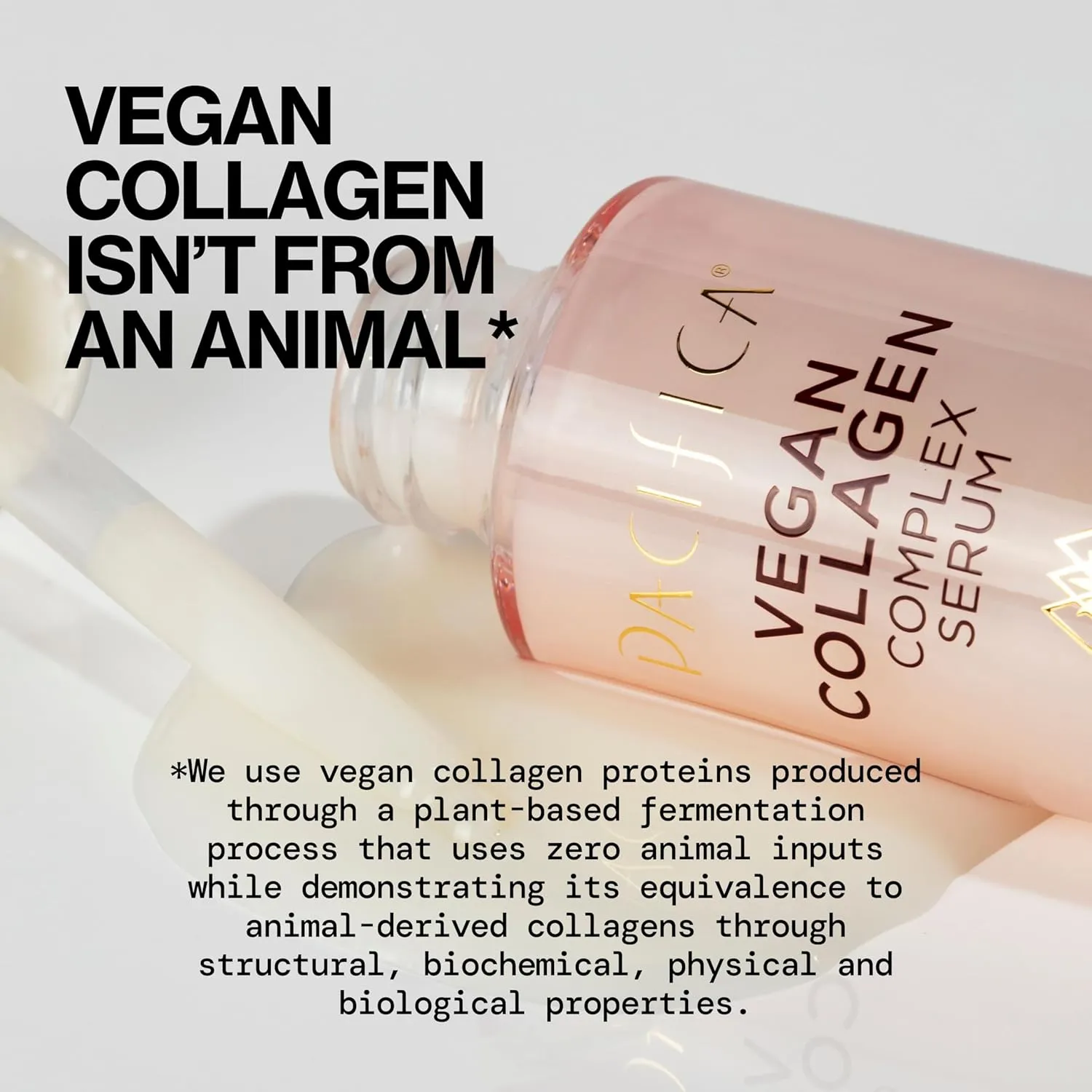 Pacifica Vegan Collagen Complex Face Serum Anti Aging Hydrating Serum w/Hyaluronic Acid for Plumping & Firming Collagen Boosting Facial Serum for Fine Lines & Wrinkles Clean Dermatologist Tested