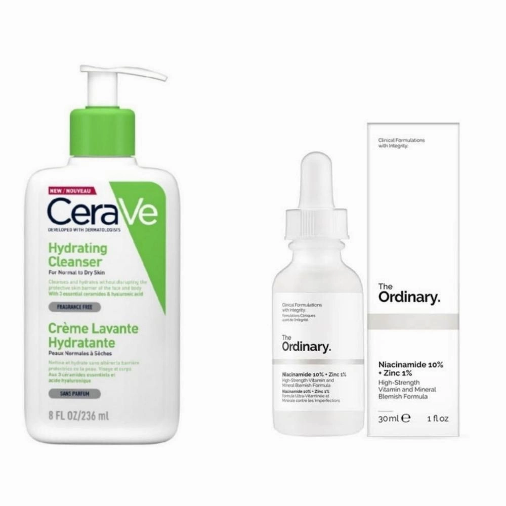 Pack of 2 CeraVe Hydrating Cleanser 236 ml   Niacinamide Serum 30ml Deal | Perfect Deal CeraVe Hydrating Cleanser &amp; Niacinamide Serum