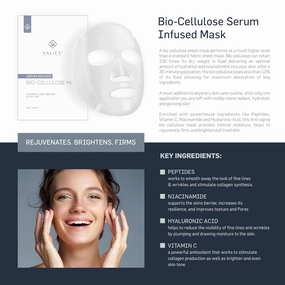 Pack of ( 5 ) - Biocellulose Face Treatment Masks - Serum Infused With Peptides, Niacinamide, HA Vitamin C - Brightens , Lifts, Helps Firm and Hydrate