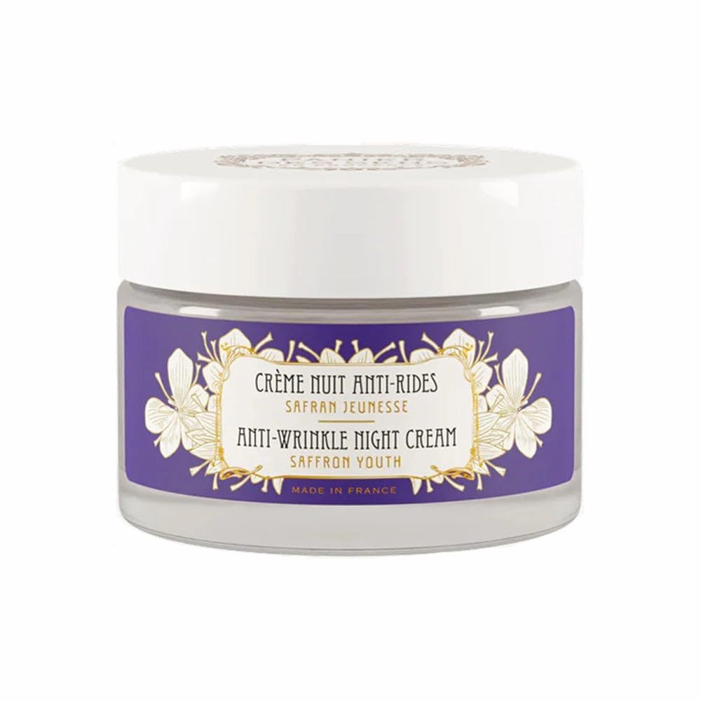 Panier des Sens - Anti Aging Night Face Cream - Hyaluronic Acid   Saffron Extract - Anti Wrinkle and Lift - Skin Care for Women Made in France - Facial Moisturizer 95% Natural Ingredients - 1.7 floz
