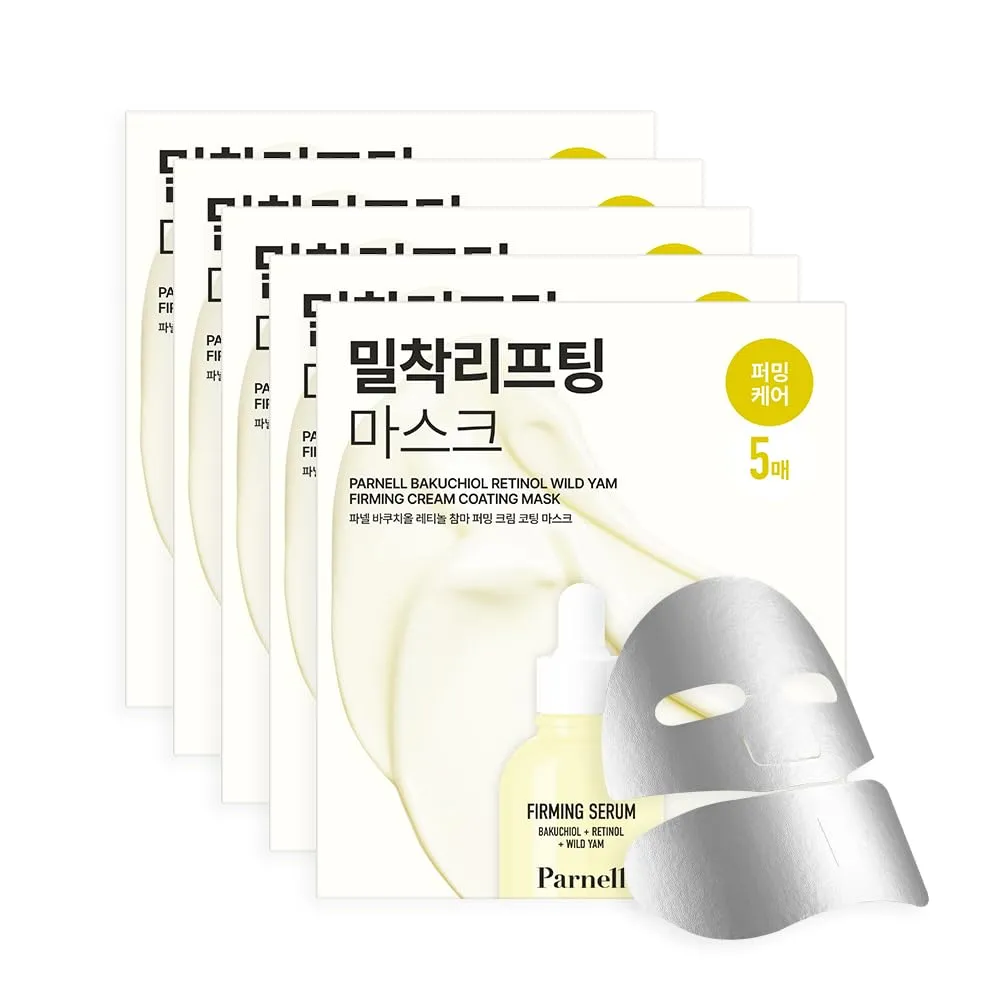 Parnell Bakuchiol Retinol Wild Yam Firming Cream Coating Mask (5ea) | Hydrating Under Eye & Face Mask for Anti-Aging, Lifting & Nourishing Glow | Korean Skin Care