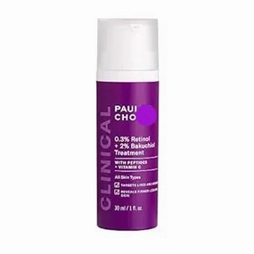 Paula's-Choice-CLINICAL 0.3% Retinol   2% Bakuchiol Treatment, Anti-Aging Serum for Deep Wrinkles & Fine Lines, Fragrance-Free & Paraben-Free, 1 Ounce