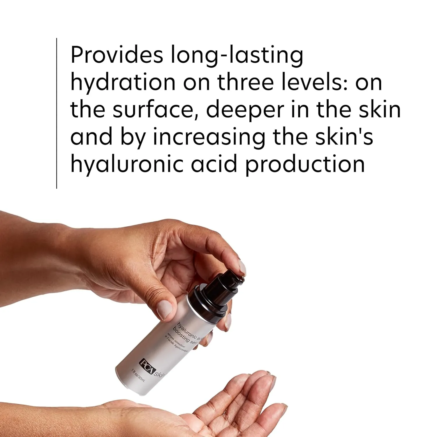 PCA SKIN Hyaluronic Acid Boosting Face Serum, Hyaluronic Acid Serum for Face Made with Niacinamide and Ceramides, Helps Reduce Fine Lines and Wrinkles and Delivers 24-Hour Moisturization, 1 oz Pump