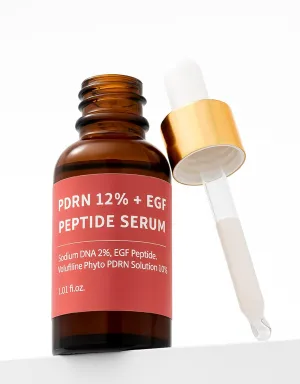 PDRN 12% EGF Peptide Microneedling Serum w/Volufiline - Anti-Aging Face Serum with Niacinamide, Hyaluronic Acid 1 Fl Oz Korean Skincare