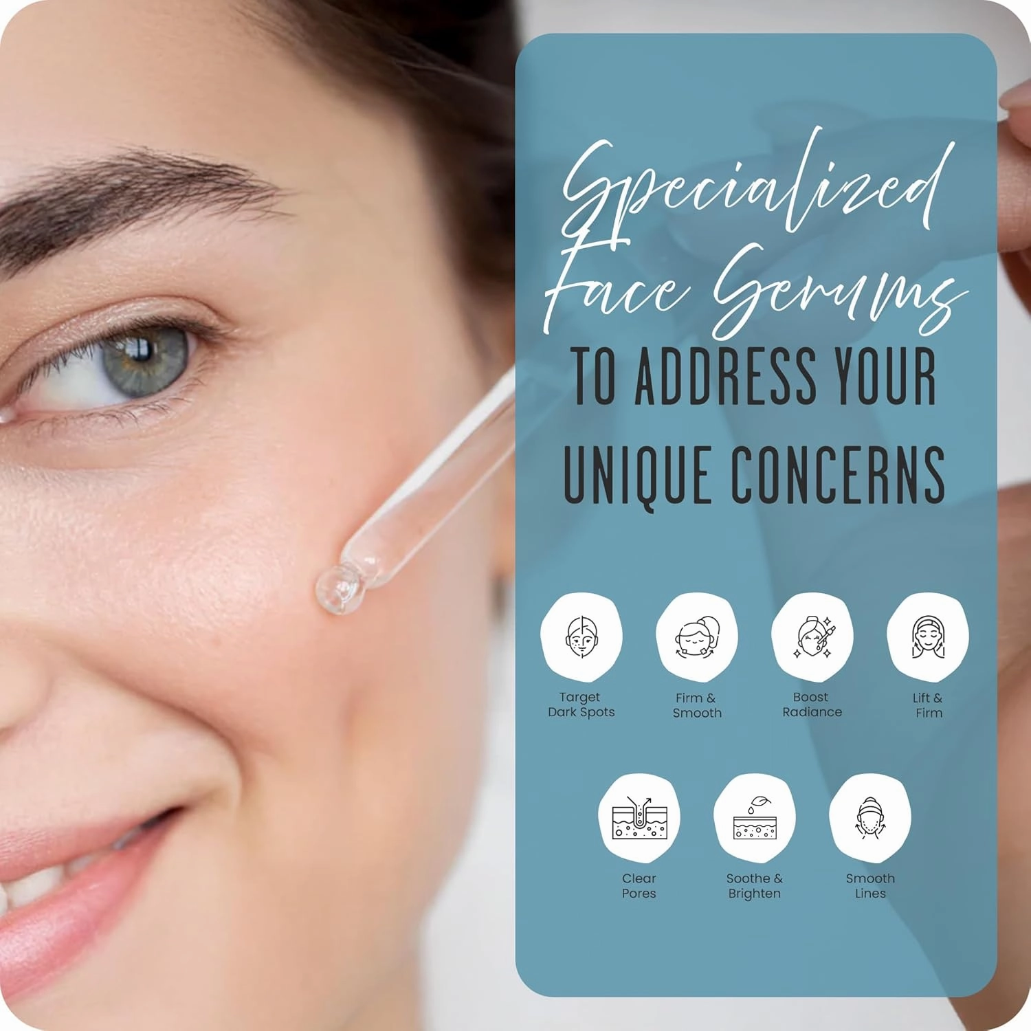 Pea Peptide Face Serum for Younger & Glowing Skin, Anti-Wrinkle Face Lift Serum with Blend of Advanced Peptides & Antioxidants, Refine Skin & Smooth Fine Lines, 2oz (4-Pack)