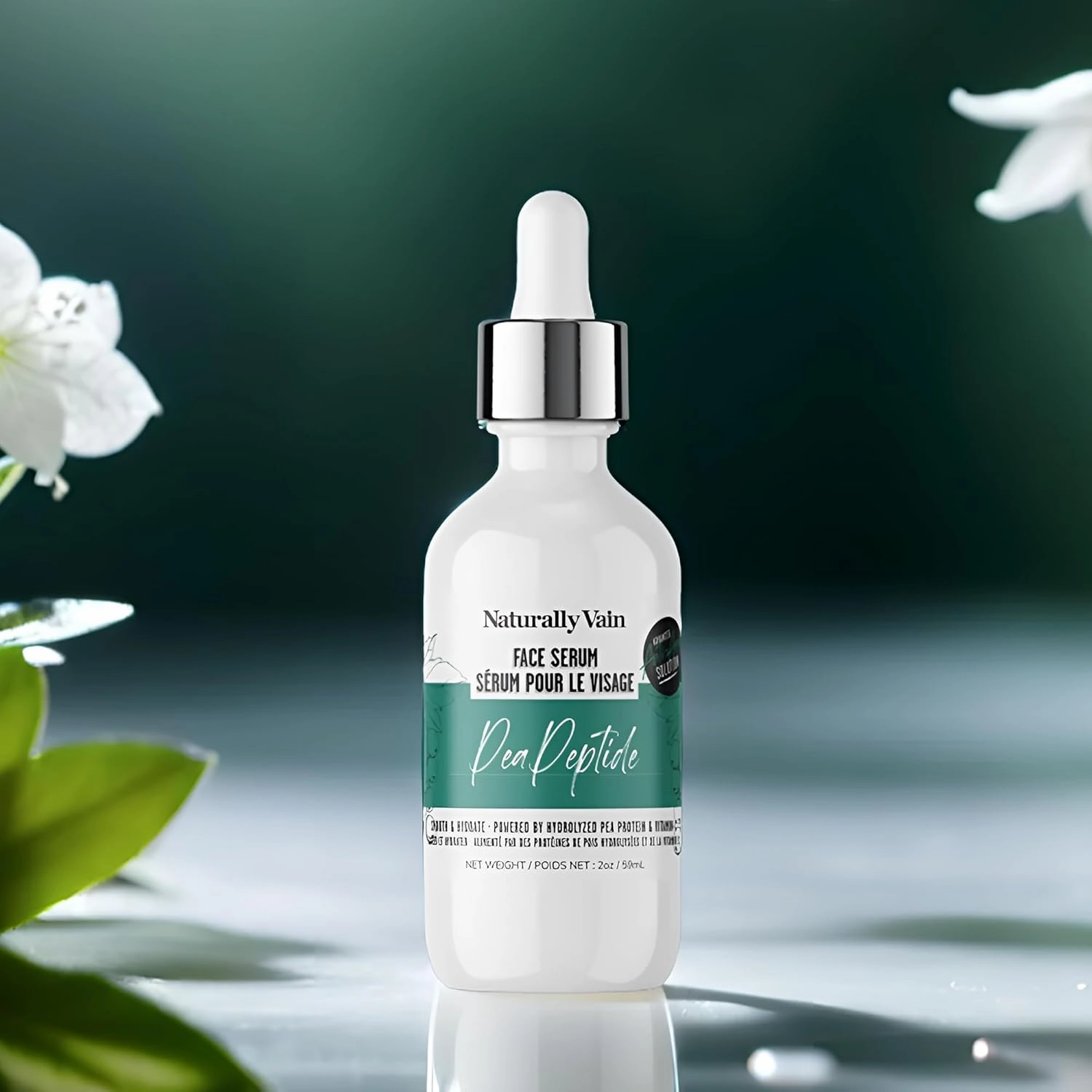 Pea Peptide Face Serum for Younger & Glowing Skin, Anti-Wrinkle Face Lift Serum with Blend of Advanced Peptides & Antioxidants, Refine Skin & Smooth Fine Lines, 2oz (4-Pack)