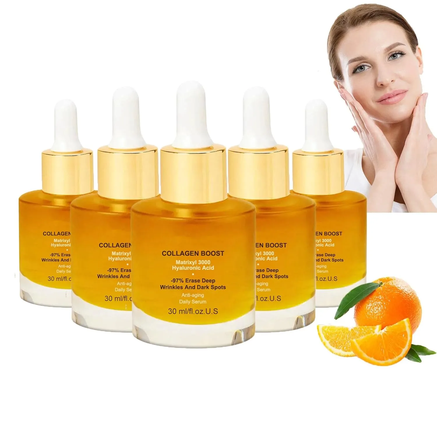 Pedia Advanced Collagen Boost Anti Aging Serum, Collagen Boost Anti Aging Serum, Hyaluronic Acid Serum for Face Pure Anti Aging Skin Moisturizer (5pcs)