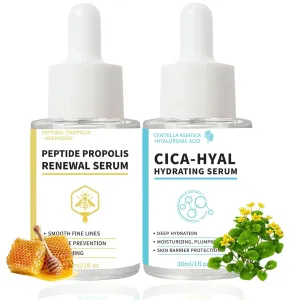 Peptide Propolis Renewal Serum, Soothing Hydrating Serum, Anti Aging Facial Serum, Deep Moisturizing & Skin Care Set, Suitable for All Skin Types, 2 fl.oz