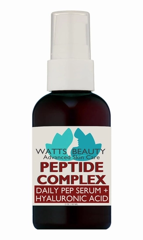 Peptide Anti-Aging Face Serum - Hyaluronic Acid and Collagen Boosting Daily Face Care Polypeptide Complex with L-Arginine Firms Wrinkles and Boosts Collagen in 2 oz Pump Bottle