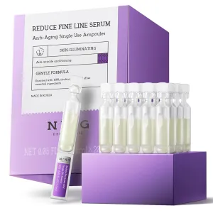 Peptides Serum for Face with Retinol, Niacinamide, Panthenol, VC-IP - Anti-Aging Ampoules for Wrinkles Dark Spot, Reduce Fine Line, Single-Use Tubes|Korean Skin Care 0.05 fl.oz x 20ex