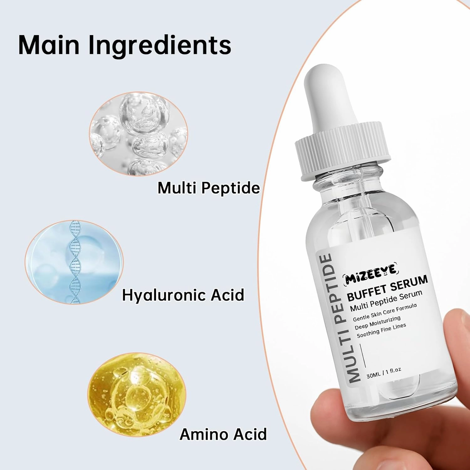 Peptides Serum For Face, 2 PCS Buffet Multi Peptide Face Serum For Anti-aging, Moisturizing, Fine Lines & Acne.