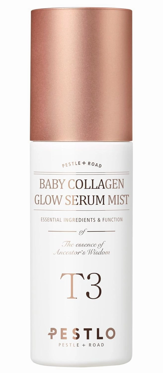 PESTLO T3 Baby Collagen Glow Serum Mist Spray for Korean Glass Skin with Vegan Collagen and Elastic Glow-Boosting Ingredients, 1.69 Fl Oz (50ml)