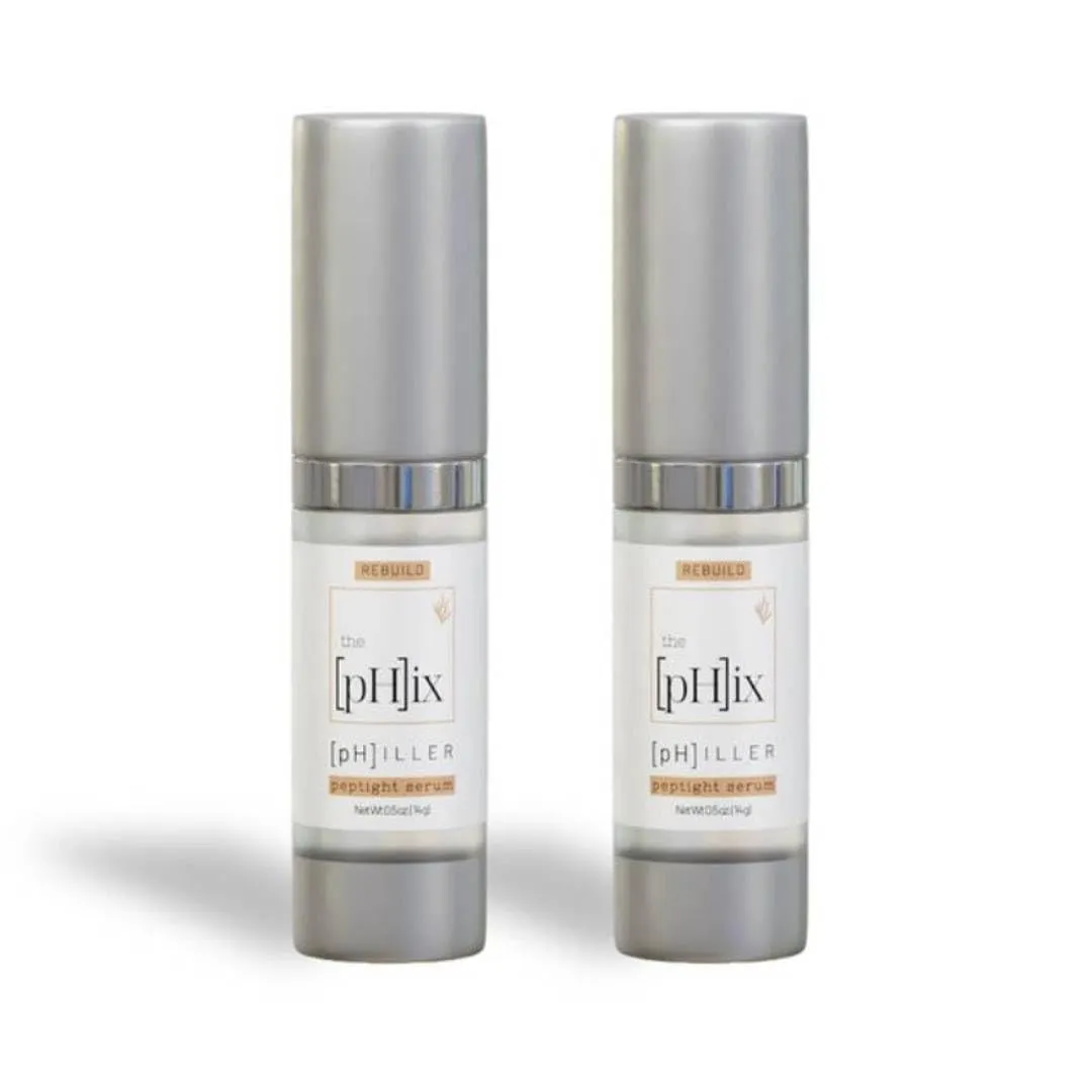 pHiller Peptide Serum - Advanced Anti Aging Face Tightening Serum for Fine Lines and Wrinkles, Hydrating Peptides Facial Formula for Skin, with Argireline   Tripeptides; Vegan (2-Pack)