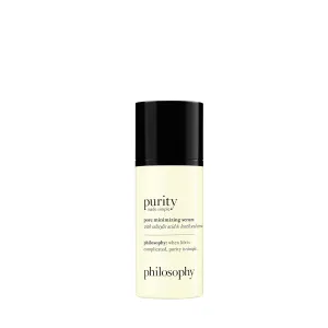 philosophy purity made simple pore minimizing facial serum- with salicylic acid, lentil seed extract & lilac extract decreases the appearance of pores instantly - vegan formula - 1 fl oz