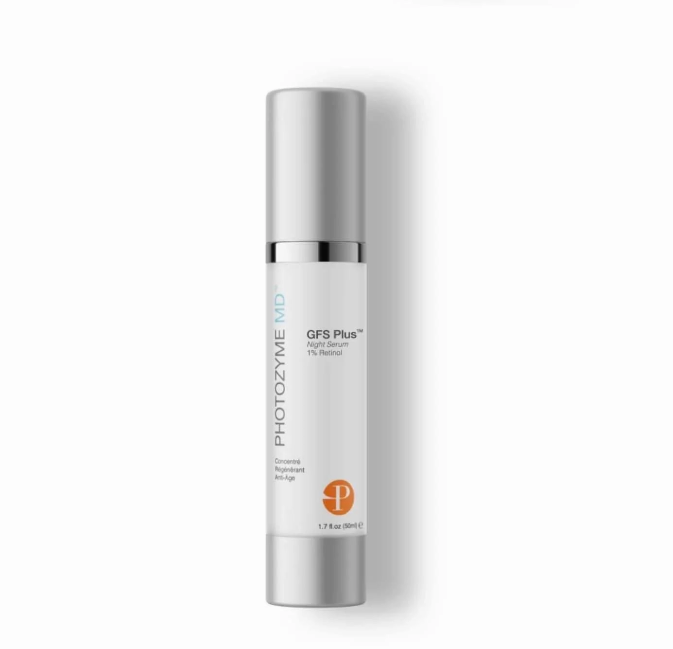 Photozyme DNA Repair Enzymes GFS Plus Facial Night Serum | 1% Retinol for Aging Skin, Beauty Skincare Treatment for Fine Lines, Wrinkles, Acne Scars | UV Dark Spot Corrector, Non Irritating | 1.7