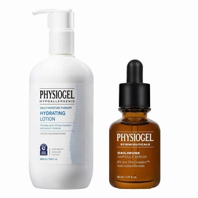 Physiogel Face, Body Lotion and Serum, Korean skin care, Provides 72 hrs of Hydration for Dry Sensitive Skin, Vitamin C soothing Face Serum, Strengthens Skin Barrier Antioxidant.