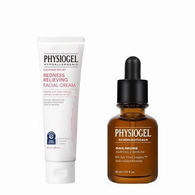 Physiogel Moisturizer Cream and Ampoule Vitamin C Face Serum, Korean skin care, Reduces Redness in just 3 days, Hydration for Dry & Sensitive Skin, Soothing & Hydrating Serum.