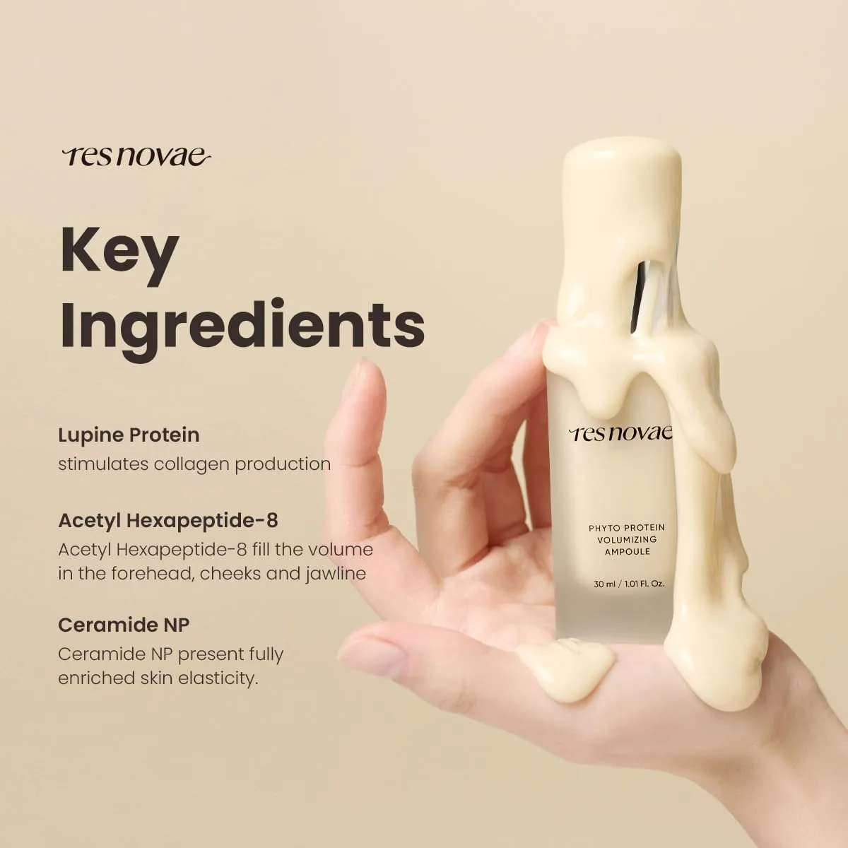 Phyto Protein Volumizing Serum – 30ml (1.01 fl oz) Facial Treatment with Botanical Extracts and Peptides – Skin Firming, Radiance Boost, Hydrating, Plumping, Tone Enhancing