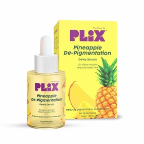 PLI'X - THE PLANT FIX 2% Alpha Arbutin Pineapple De-Pigmentation Dewy Face Serum for Pigmentation & Dark Spots Removal for Unisex with 10% Niacinamide, 5% PHA for All Skin, 30ml (Pack of 1)