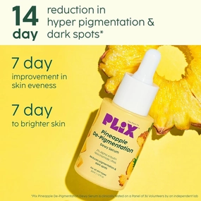 PLI'X - THE PLANT FIX | Pineapple De-Pigmentation Regime with Pineapple Exfoliation Fruity Toner, Pineapple Juicy Cleanser, Pineapple Depigmentation Dewy Serum, & Smoothie Moisturizer