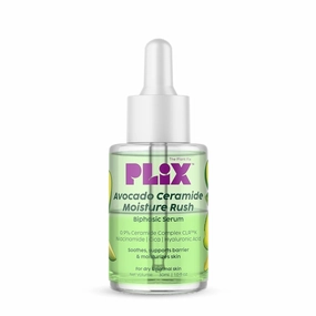 PLI'X - THE PLANT FIX Avocado Ceramide Moisture Rush Biphasic Serum| For Deep Nourishment & Strengthened Skin Barrier| Nourishes and Hydrates Skin| For Dry Skin, Normal Skin & Sensitive Skin | 30ml