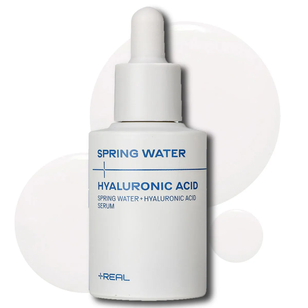 PLUSREAL Spring Water   Hyaluronic Acid Serum, 1.01 fl.oz.｜Lightweight Deep Hydrating Face Serum to Prevent Cracky, Cakey Makeup