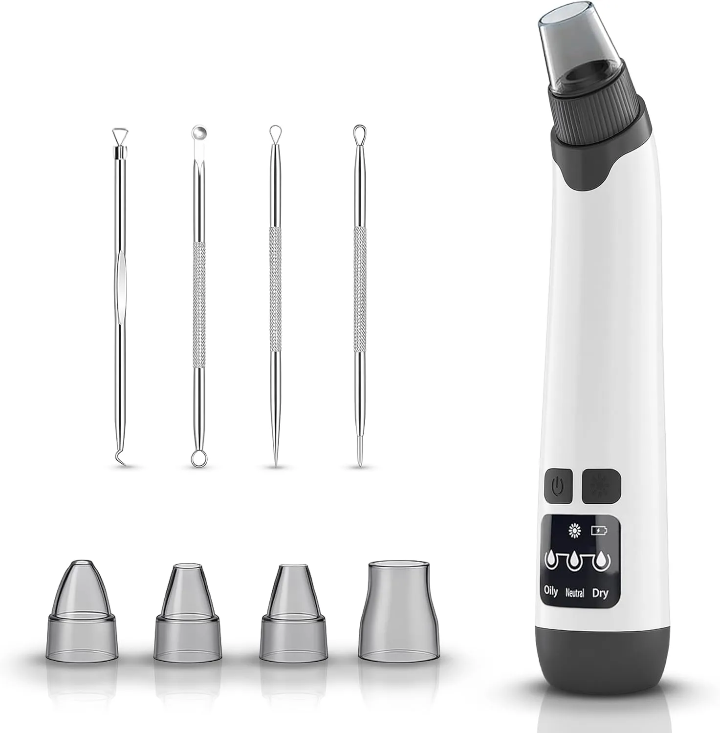 Pore Extractor Vacuum Blackhead Remover Cleaner Black Head Removal Sucker Nose Face Unclogger Luxury Tool Heavy Duty Hydrafacial Machine Women Men Suction Pimple Facial by VISOFO