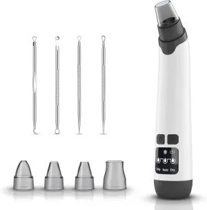 Pore Extractor Vacuum Blackhead Remover Cleaner Black Head Removal Sucker Nose Face Unclogger Luxury Tool Heavy Duty Hydrafacial Machine Women Men Suction Pimple Facial by VISOFO