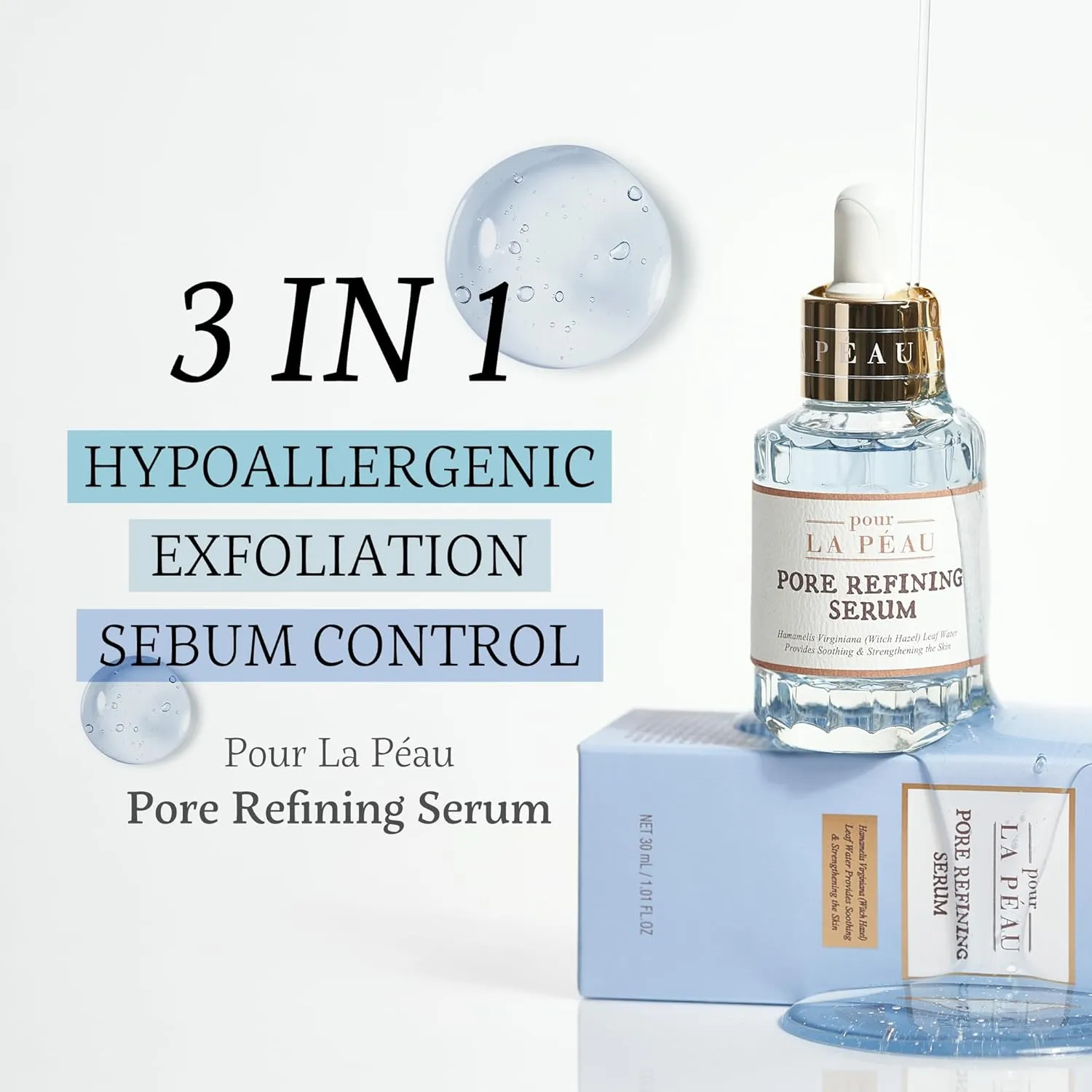 Pore Refining Serum | Pore Minimizing Serum for Face | Organic Face Moisturizer Pore Tightening Serum | Hydrating Face Serum Pore Minimizer Korean Skin Care Products (1.01 Fl. Oz)