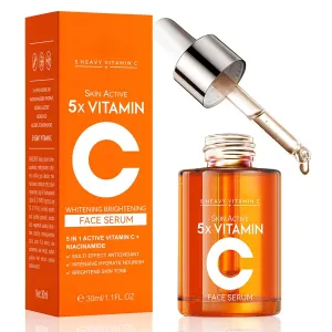 Premium Vitamin C 20% Serum For Face with Hyaluronic & Amino Acids - Boost Skin Collagen, Hydrate & Plump Skin, Anti Aging & Wrinkle Facial Serum – 1 Fl Oz