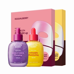 Premium Glass Skin Home Care Set – 2 Serums & 2 Collagen Masks for Firming, Brightening & Pore Refining | Complete Korean Facial Routine for Radiant & Smooth Skin
