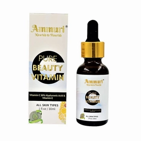 Premium Quality Pure Beauty Vitamin C Serum For Anti-Aging power of Vitamin C   E   Amino   Hyaluronic Acid, Best for Face Care, Skin Care & Skin Glow