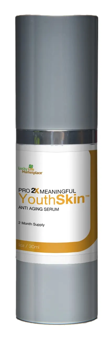 Pro 2x Meaningful Youth Skin Serum - Anti Aging Serum - 2 Month Supply - Gentle Exfoliating Lactic Acid Serum with Chamomile - Improve Skin Tone, Wrinkles, Pigmentation, Dark Spots - Help Soften Skin
