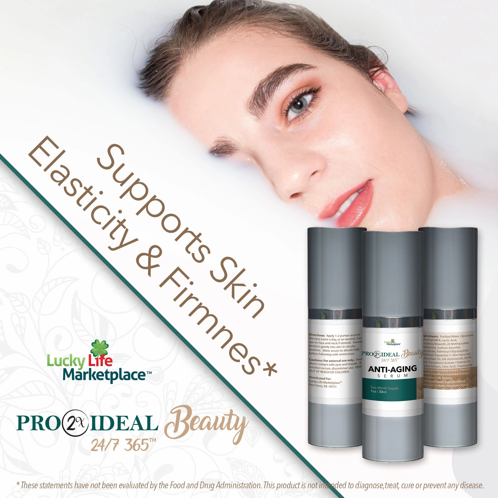 Pro 2x Ideal Beauty Wrinkle Serum - Anti Aging Serum - 2 Month Supply - Resurfacing & Brightening Serum - Vitamin C & AHA - Reduce Appearance of Wrinkles, Age Spots, & Pores - Aid Collagen Production