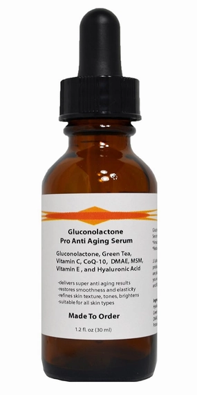 Pro anti Aging Serum with Gluconolactone and Hyaluronic Acid (1.2oz, Pump Dispenser)