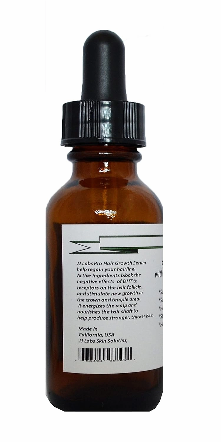 Pro Hair Growth Serum with Ginseng, and Hyaluronic Acid for Men and Women (1.2oz, Dropper Dispenser)