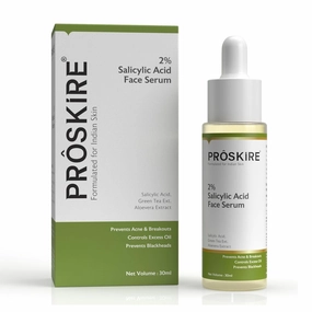 Pro-skire 2% Salicylic Acid Serum For Acne, Blackheads & Whiteheads | Control Oil & Bumpy Texture | BHA Exfoliant - 30 ml