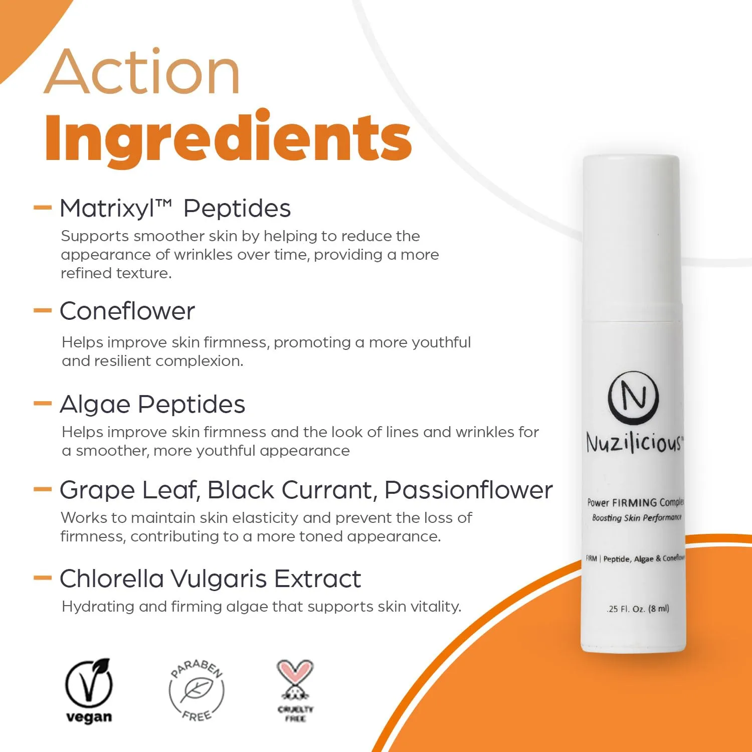 Professional Grade Power Firming Complex – Best Firming Serum with Matrixyl™ Peptide for Enhanced Firmness & Radiance, Vegan & Cruelty-Free, (0.25 oz)