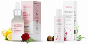 Prolixr 20% Vitamin C Serum and Jeju Volcanic Face Essence Combo | Radiant Skin Duo | Combat Dark Spots, Pigmentation, and Wrinkles for Glowing, Youthful Skin | Unisex | Suitable for All Skin Types