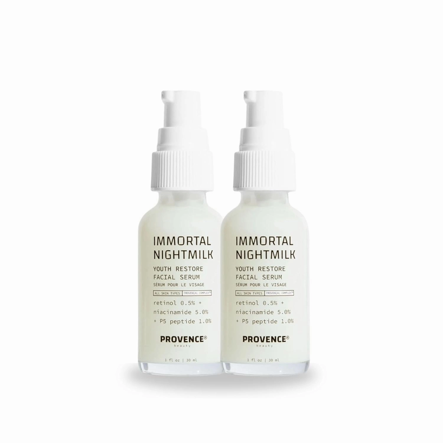 Provence Beauty Immortal Nightmilk Youth Restore Facial Serum – Face Serums for Smooth Skin – Retinol Serums for Skin Care – Face Serum (Pack of 2)