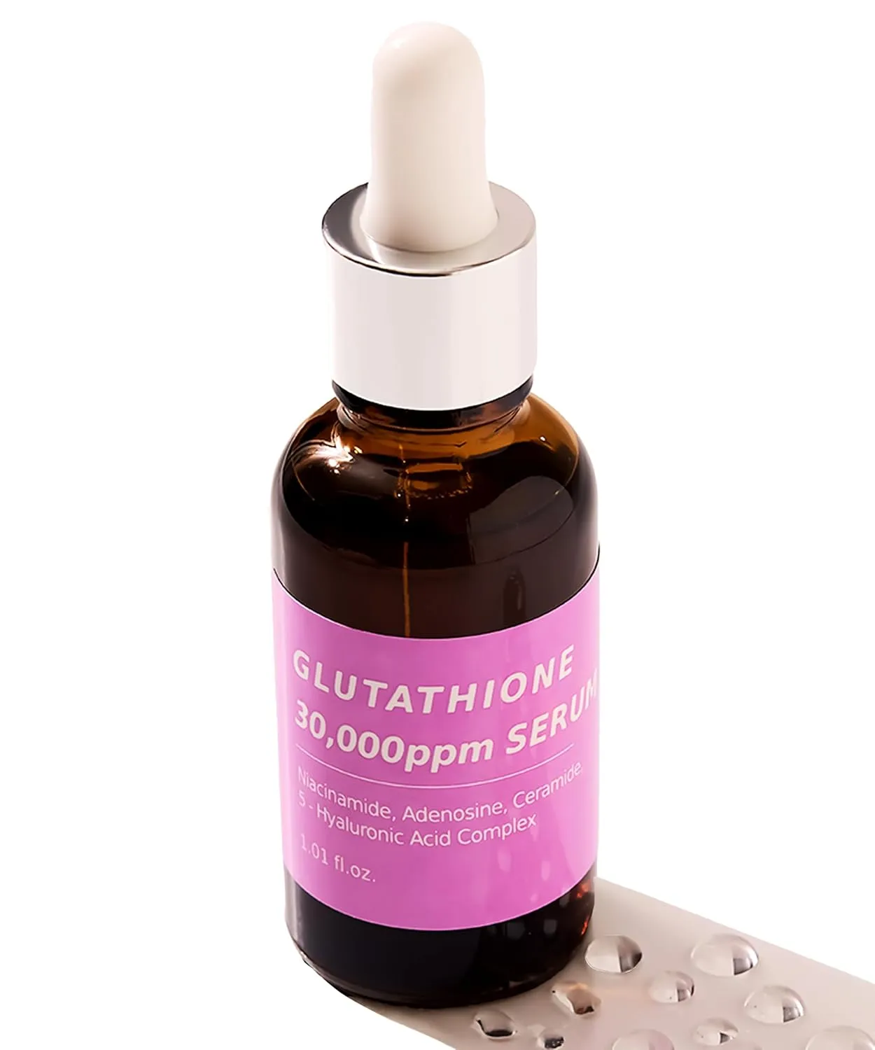 Pure Glutathione Concentrate Mix-in Serum 30,000 ppm w/Niacinamide & Hyaluronic Acid Ceramide | Evens Skin Tone Reduces Hyperpigmentation Acne Scars Dark Spots for Sensitive Skin Korean Skincare