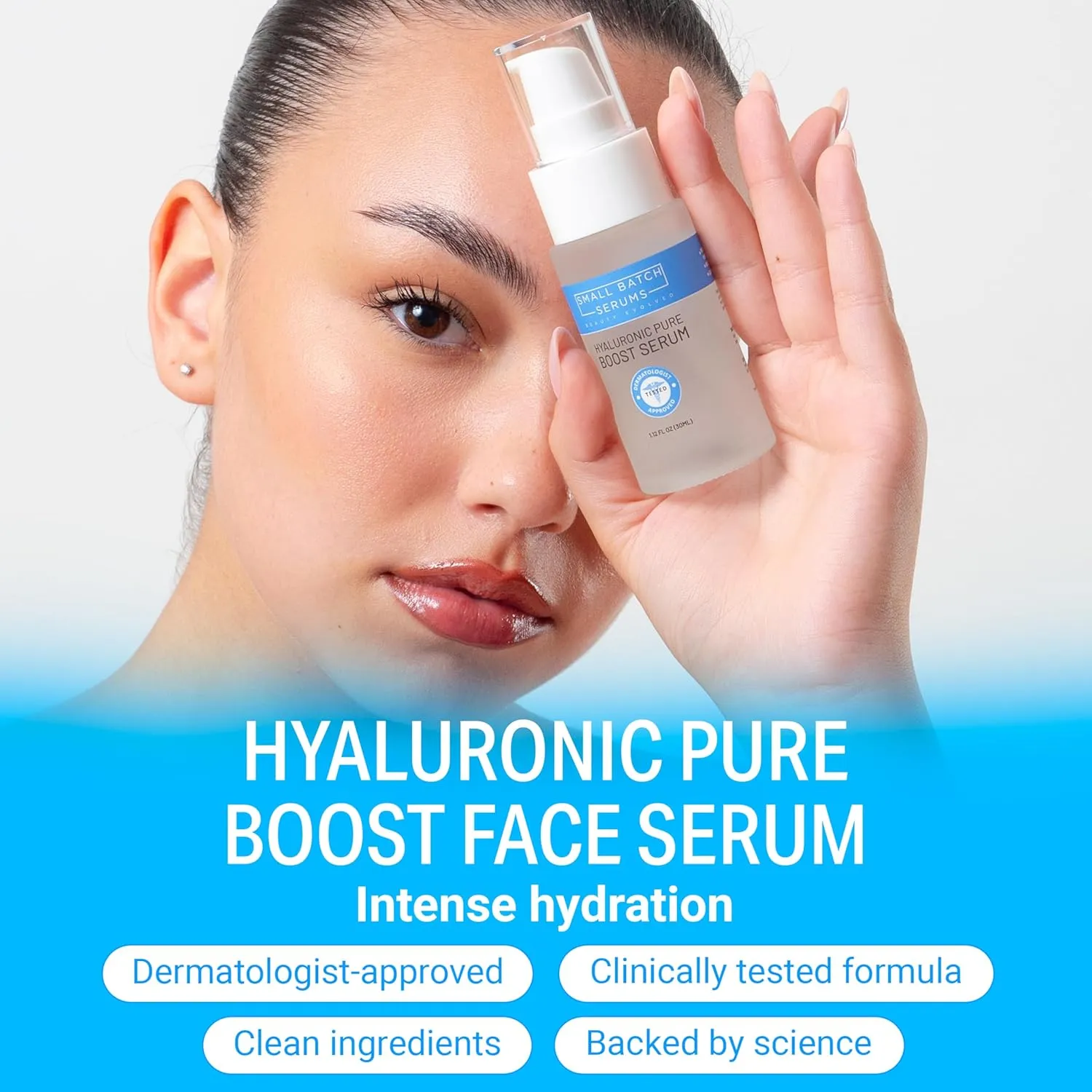 Pure Hyaluronic Acid Face Serum for Women - For Dull, Dry Facial Skin w/Ultra Moisturizer HA Acido Hialuronico - Anti Aging Daily Plumping Hydrating Skincare Serum - Alcohol Fee - Made in USA