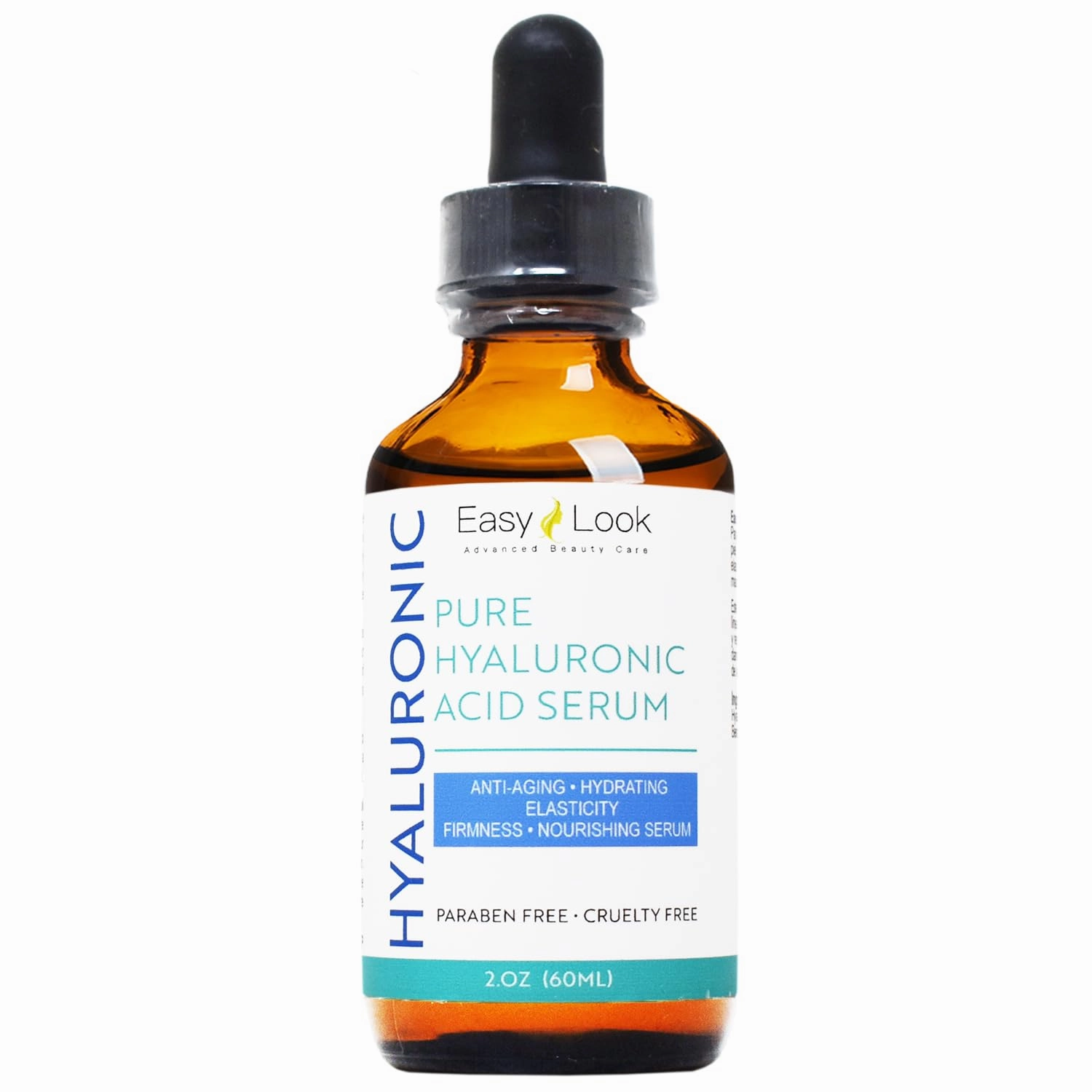 Pure Hyaluronic Acid Serum for Face Anti Aging, Fine Lines, Dark Spots, & Dry Skin 2 oz