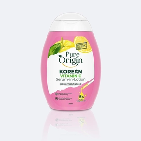 Pure-Origin Korean Vitamin C Brightening Body Lotion | For Glowing, Moisturized Skin | For Men & Women | All Skin Types | 300 ml