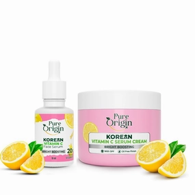 Pureee.m Origin Korean Vitamin C Bright Boosting Serum & Face Cream|Deep Cleansing For Brighter, Glowing And Soft Skin|For Brighter, Glowing And Soft Skin|For All Skin Type|60 Ml