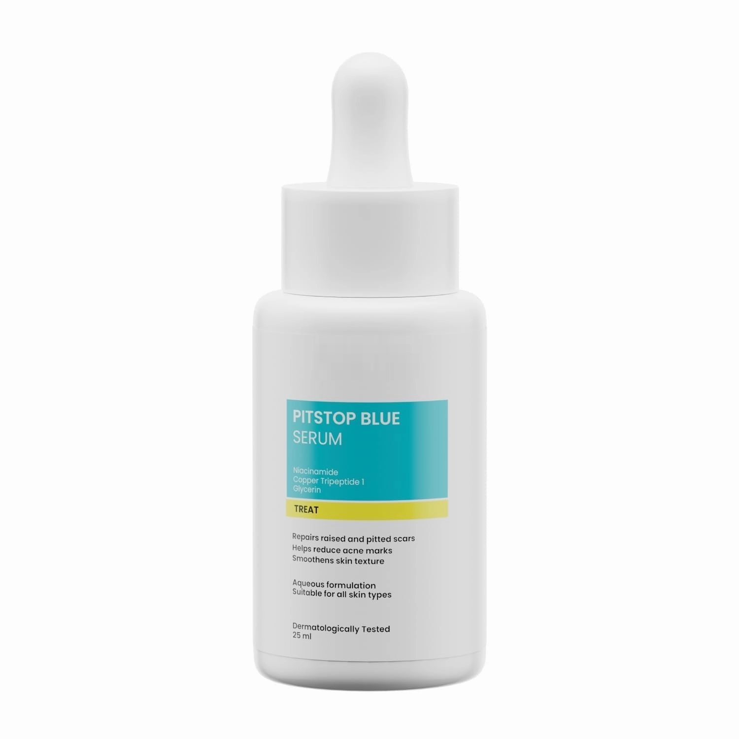 R.E' EQ.UIL Pitstop Blue Copper Peptide Serum, Repairs Acne Scars & Pitted Marks, Evens Skin Tone & Reduces Blemishes, For All Skin Types, 25 Ml