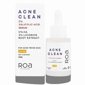 R.O.A Skincare Acne Clean Serum, 2% Salicylic Acid, Hyaluronic Acid, Licorice Root Extract, 1.01 Fl Oz