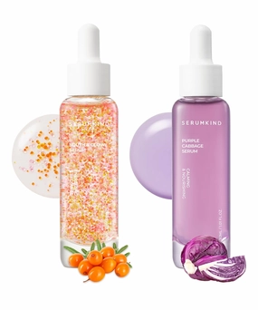 Radiance&Recovery-Vitamin C with Sea Buckthorn Oil & Purple Cabbage Serum-Korean Skincare Set for Brightening& Redness Reduction–Vegan & Cruelty-Free 1.04fl oz.
